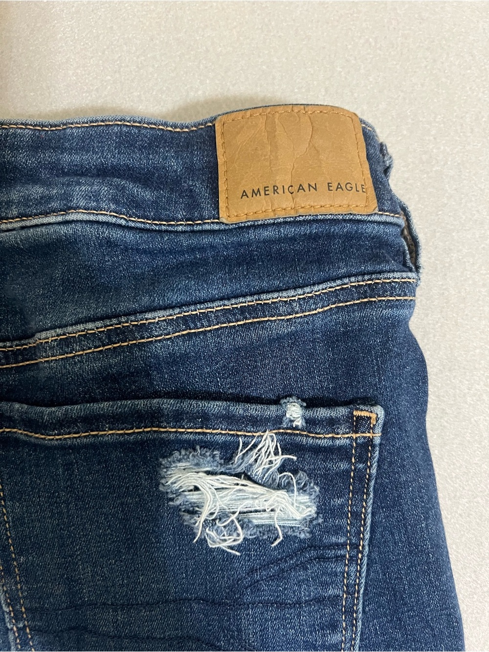 American Eagle Outfitters Dark Blue patched Ripped Skinny Jeans - Women's - Picture 6 of 6